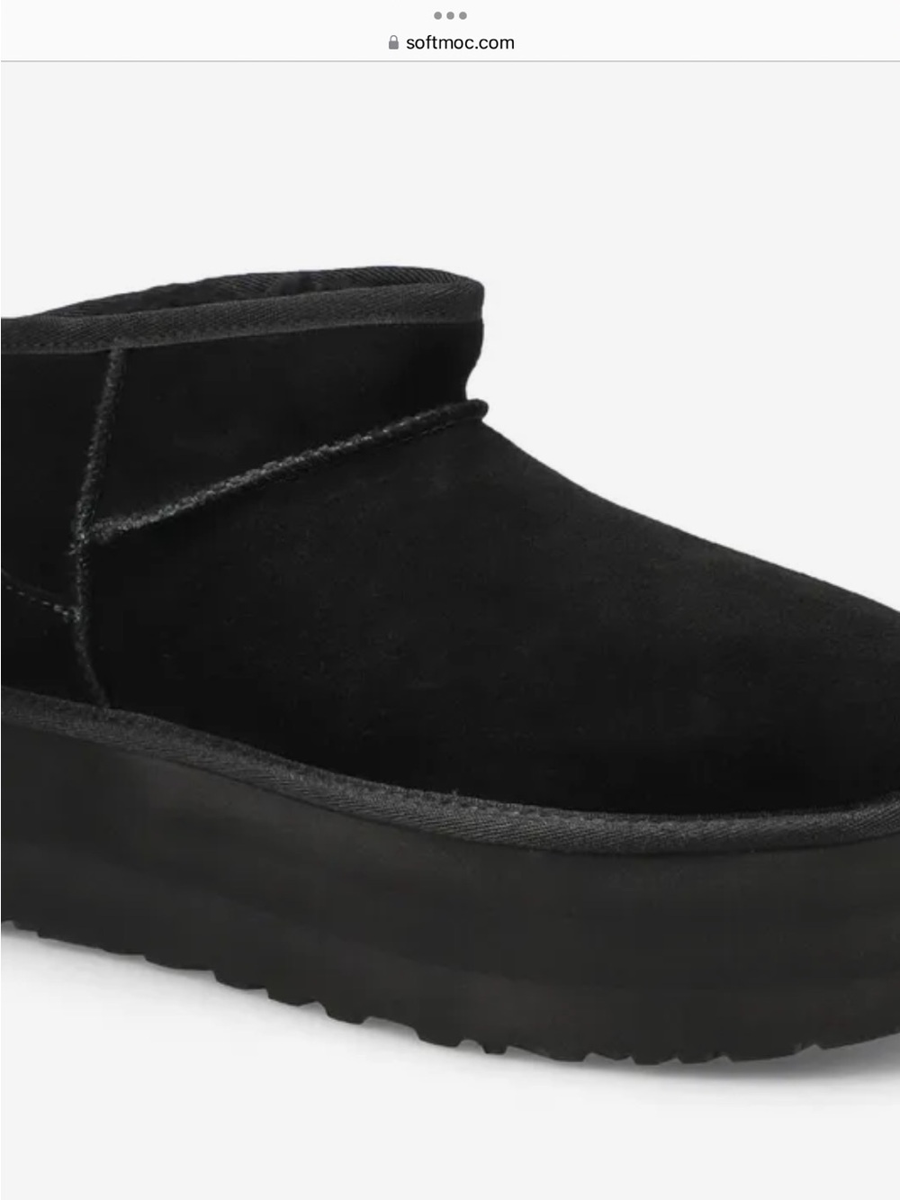 UGG Classic Ultra Mini Platform in Black Suede